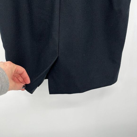 J. CREW Black Gray Chevron Wool Sleeveless Bodycon Sheath Office Dress Size 4 - Picture 5 of 7